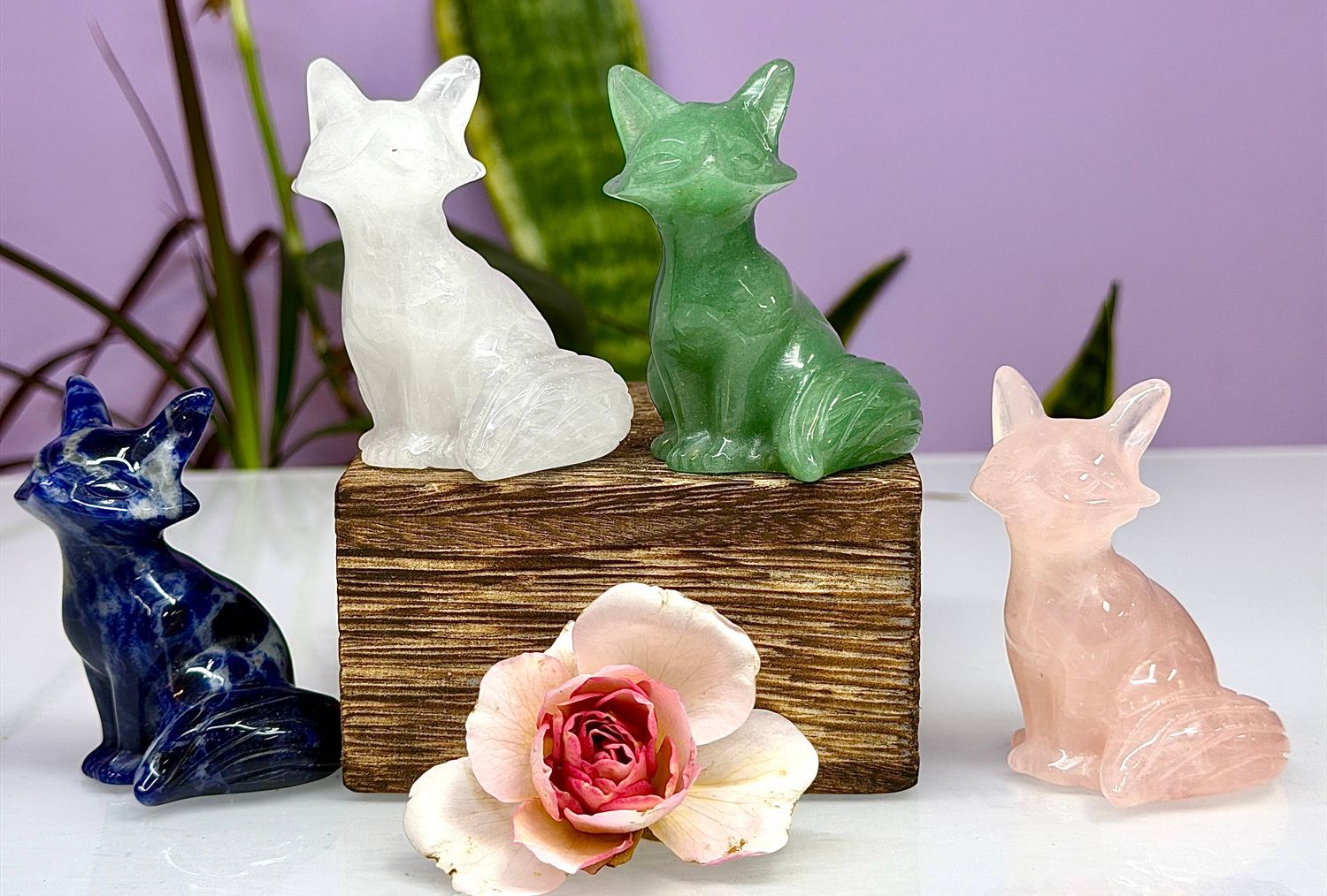 Natural Crystal Fox Healing Energy