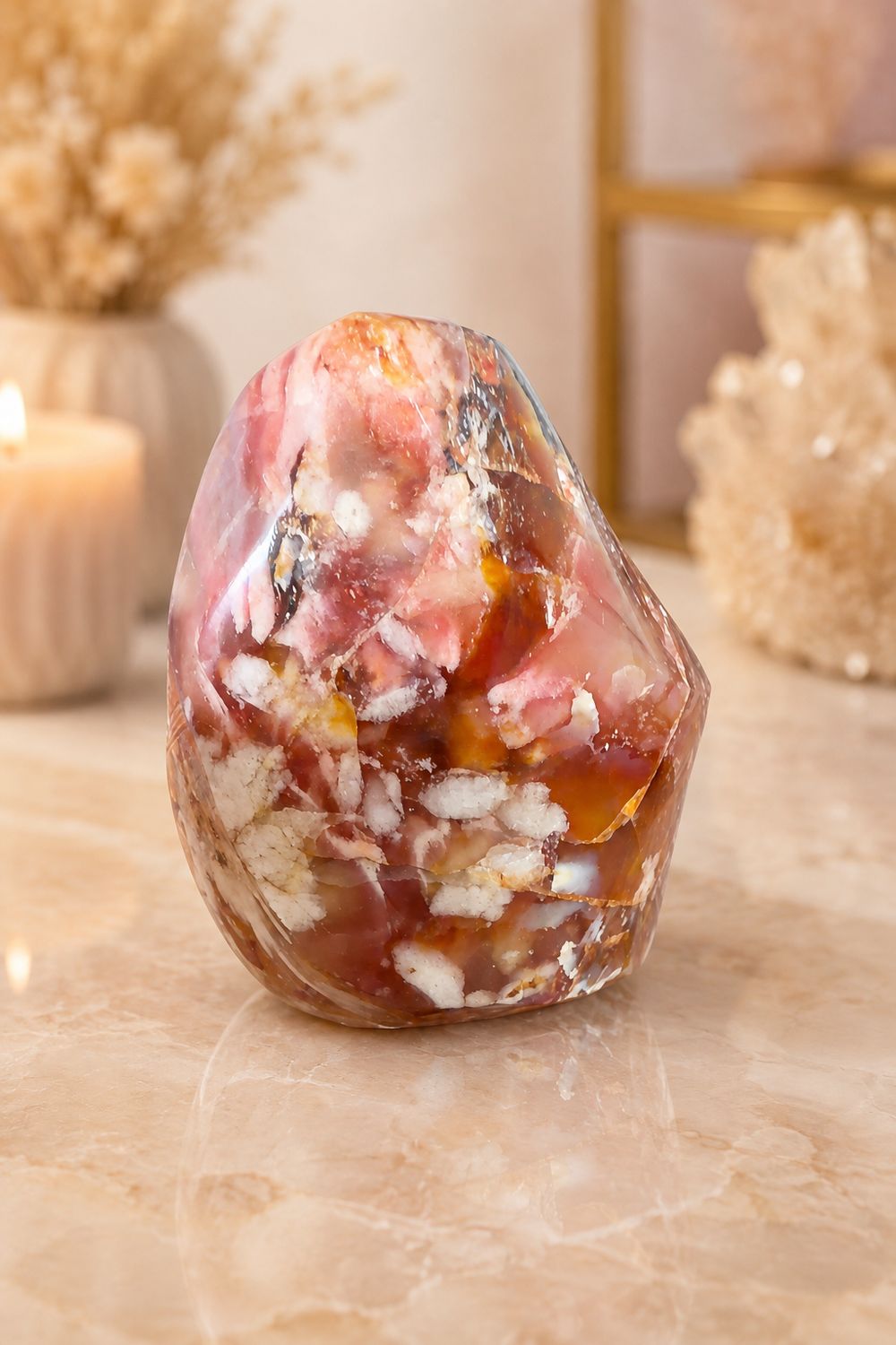 Carnelian Flower Agate Freeform