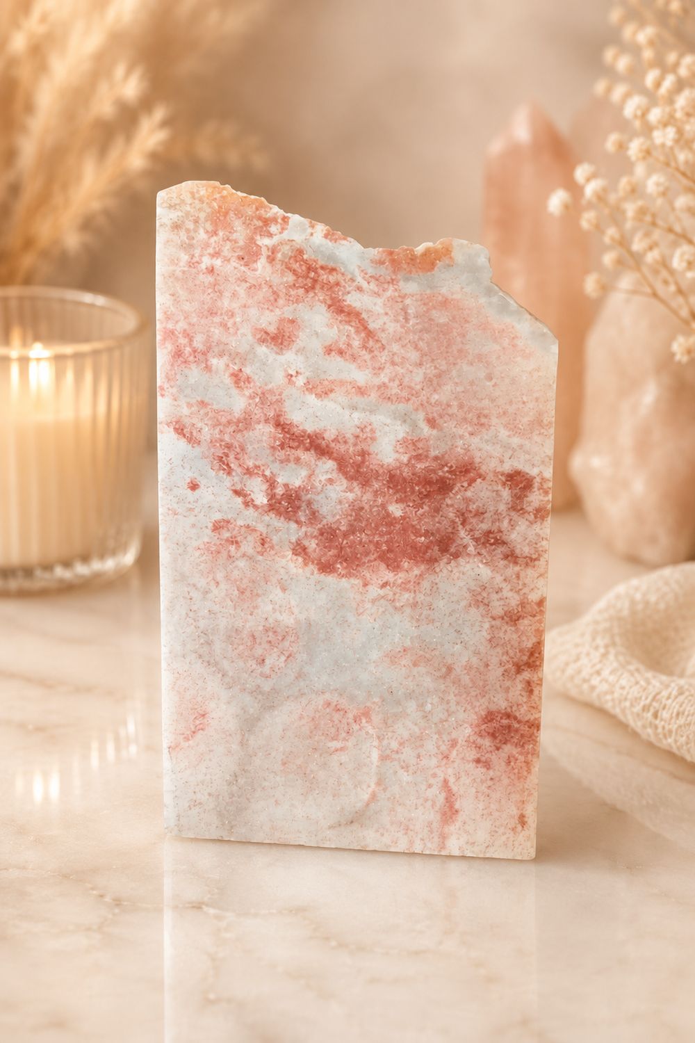 Pink/Strawberry Calcite slab