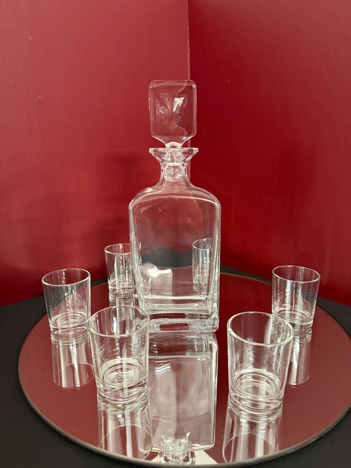 7-delige Kristallen Whiskyset (Karaf + 6 Glazen)