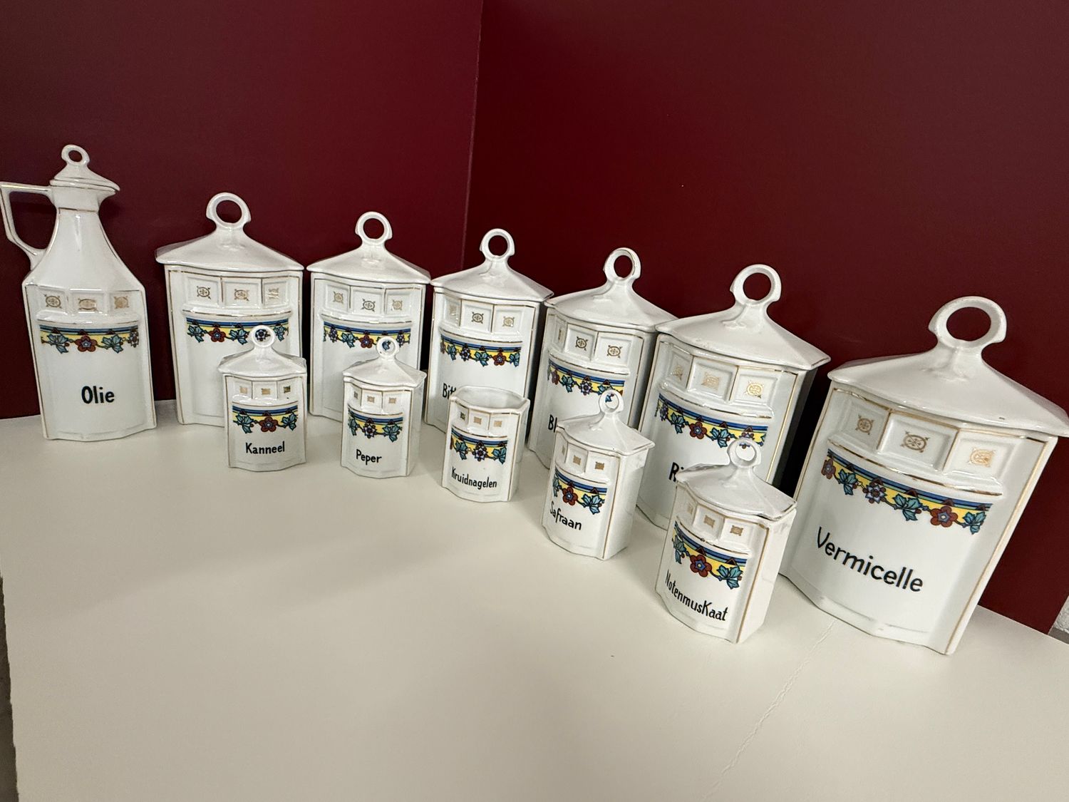 Vintage Keramische Voorraadpotten Set (11-delig)