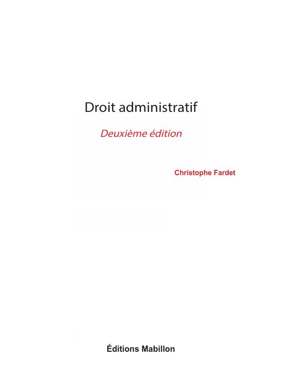 Droit administratif – Deuxième édition – Christophe Fardet
