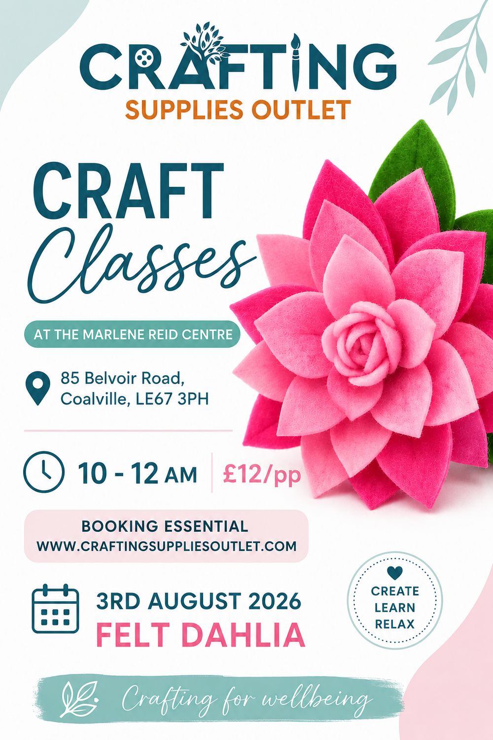 3rd August - FELT DAHLIA 3rd August - FELT DAHLIA