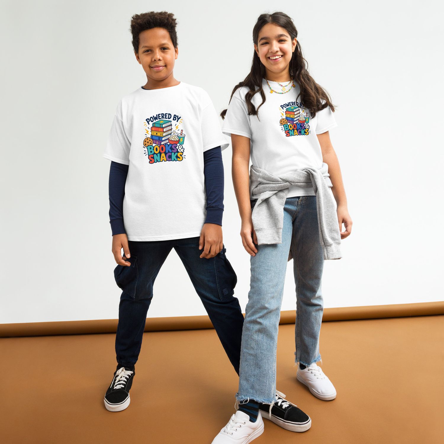 TdyBehr Books - Youth classic tee - Books and Snacks