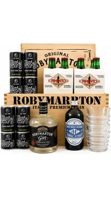 Cassa RobyMarton All In One – Gin 70 cl + 8 Martonic + 8 Pimento + Tonic
