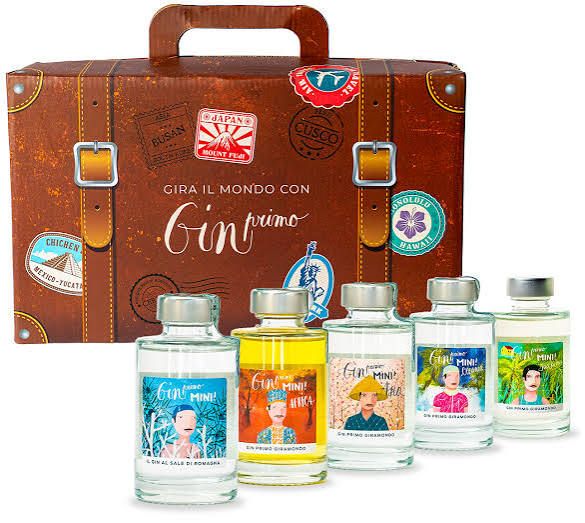 Valigetta Gin Primo Giramondo – 5 Mignon da 10 cl