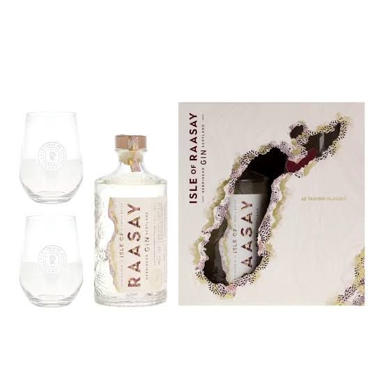 Isle of Raasay Gin — Confezione Regalo con 2 Bicchieri — 70 cl