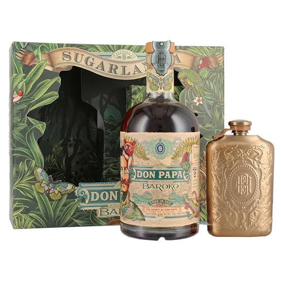 Don Papa Baroko Rum con Fiaschetta - Gift Box - 70 cl