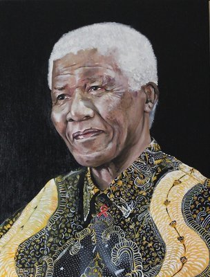 Nelson Mandela - oil painting by David Walker