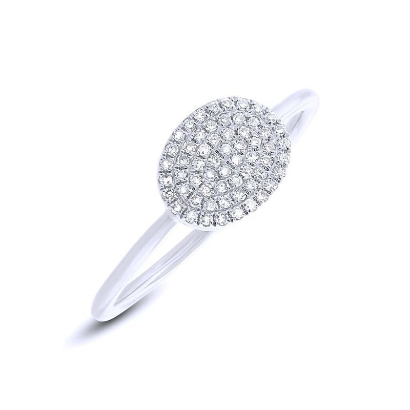 0.17ct 14k White Gold Diamond Pave Ring Size 6