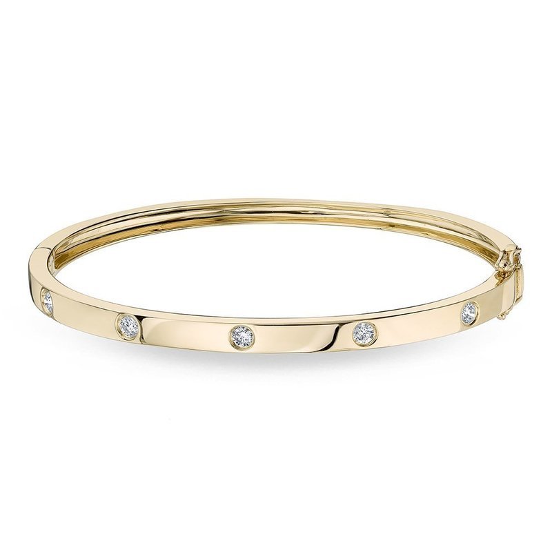 0.38ct 14k Yellow Gold Diamond Bangle