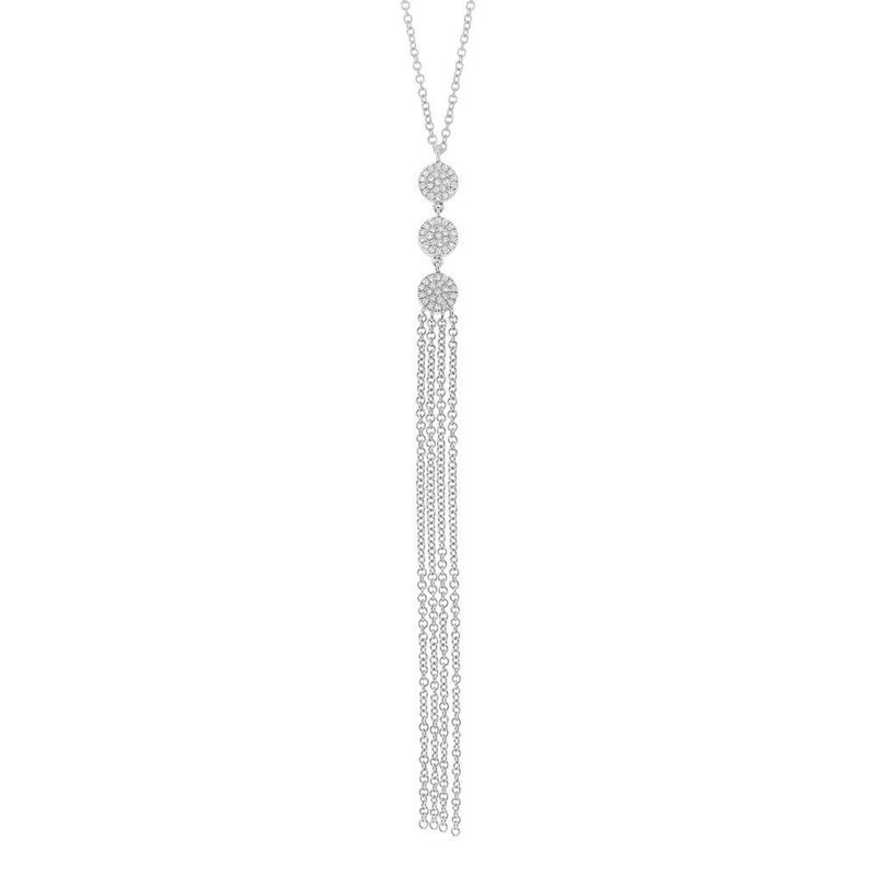 0.15ct 14k White Gold Diamond Pave Fringe Pendant