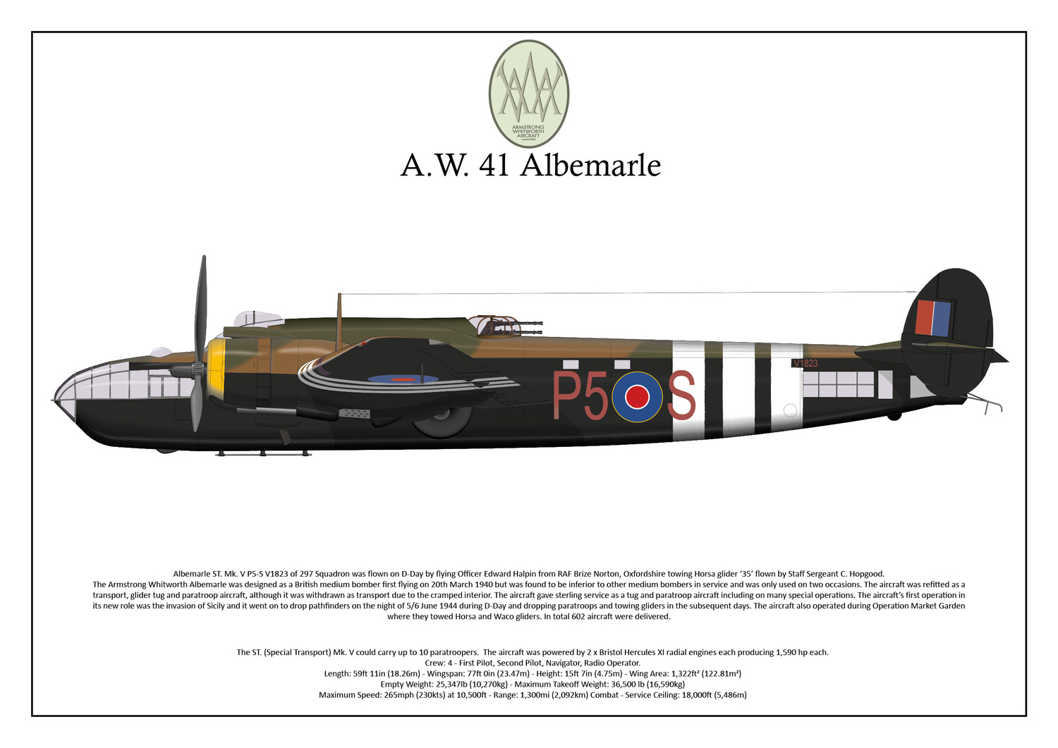 Armstrong Whitworth Albemarle -Vinyl Sticker