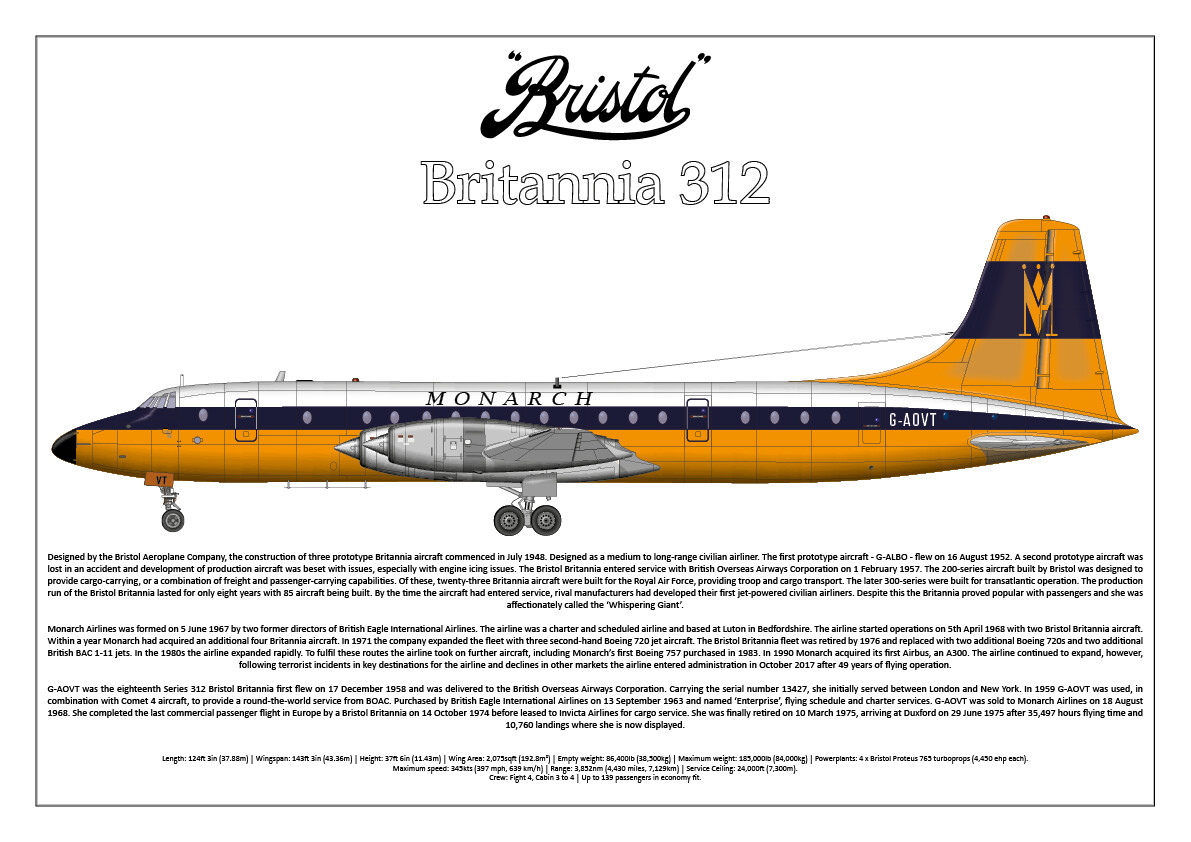 Bristol Britannia 312 of Monarch Airlines
