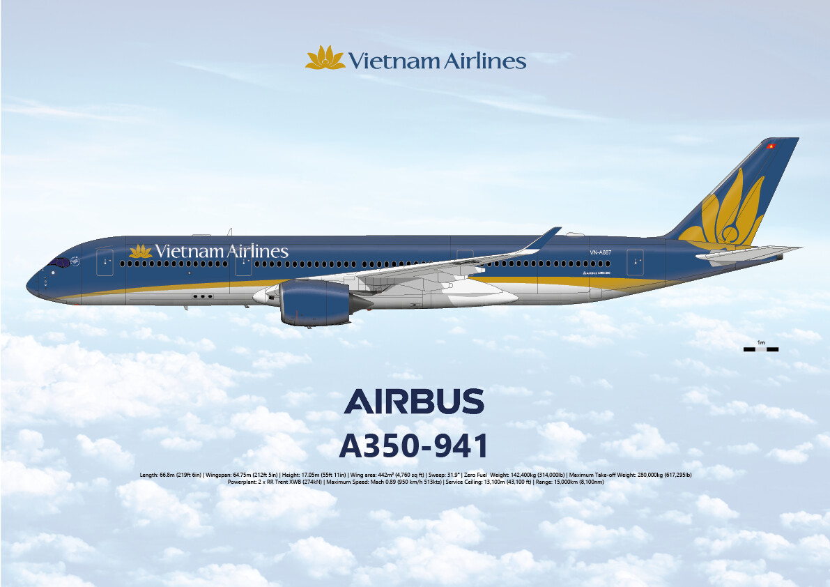 Airbus A350 VN-A887 in Vietnam Airlines livery