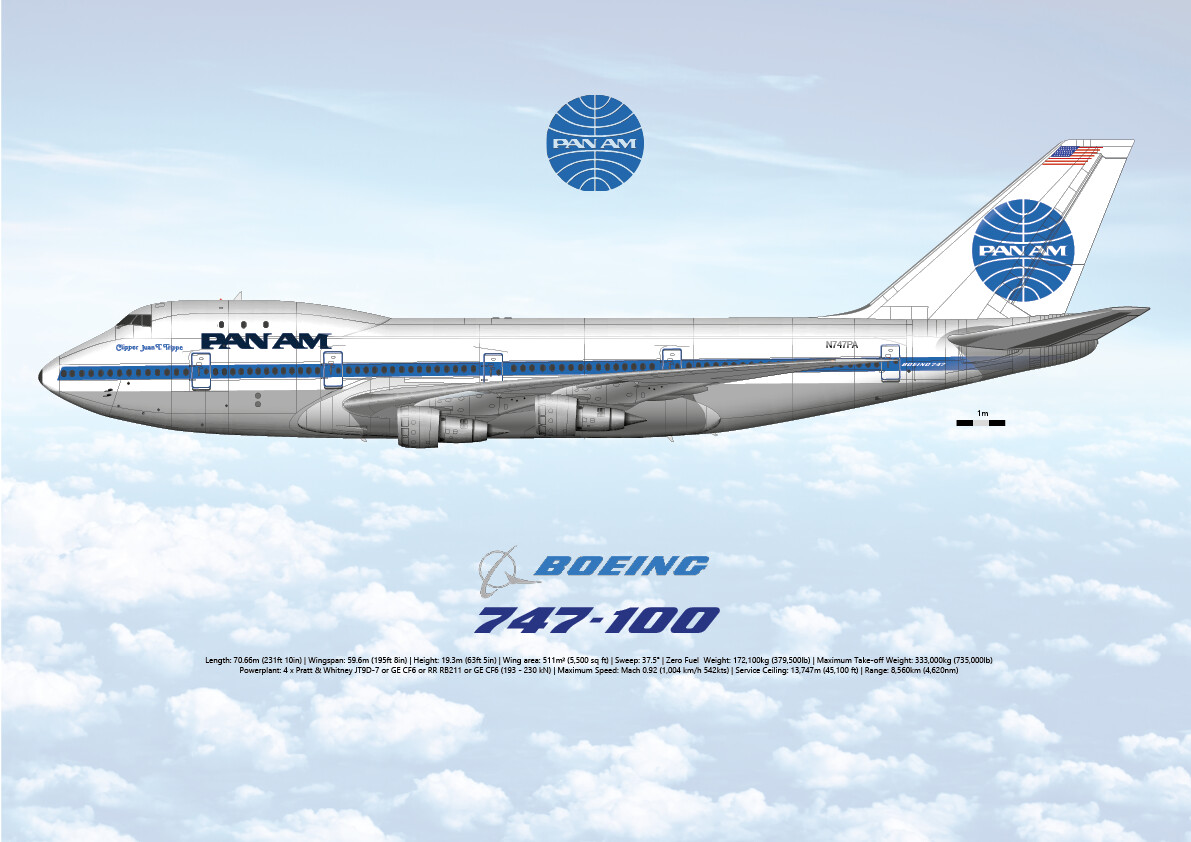Boeing 747-100 of PanAm N747PA - First 747 delivered