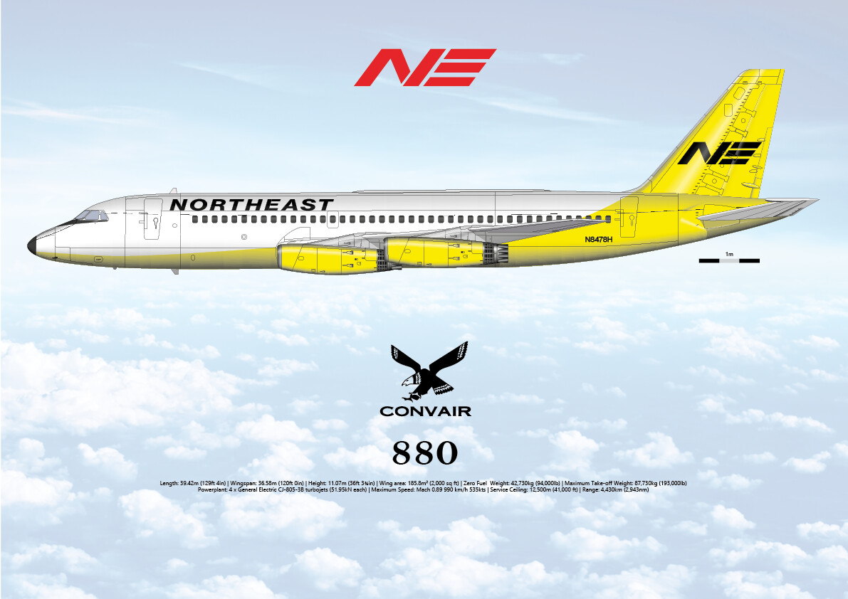 Convair CV880 of Northeast - Yellowbird