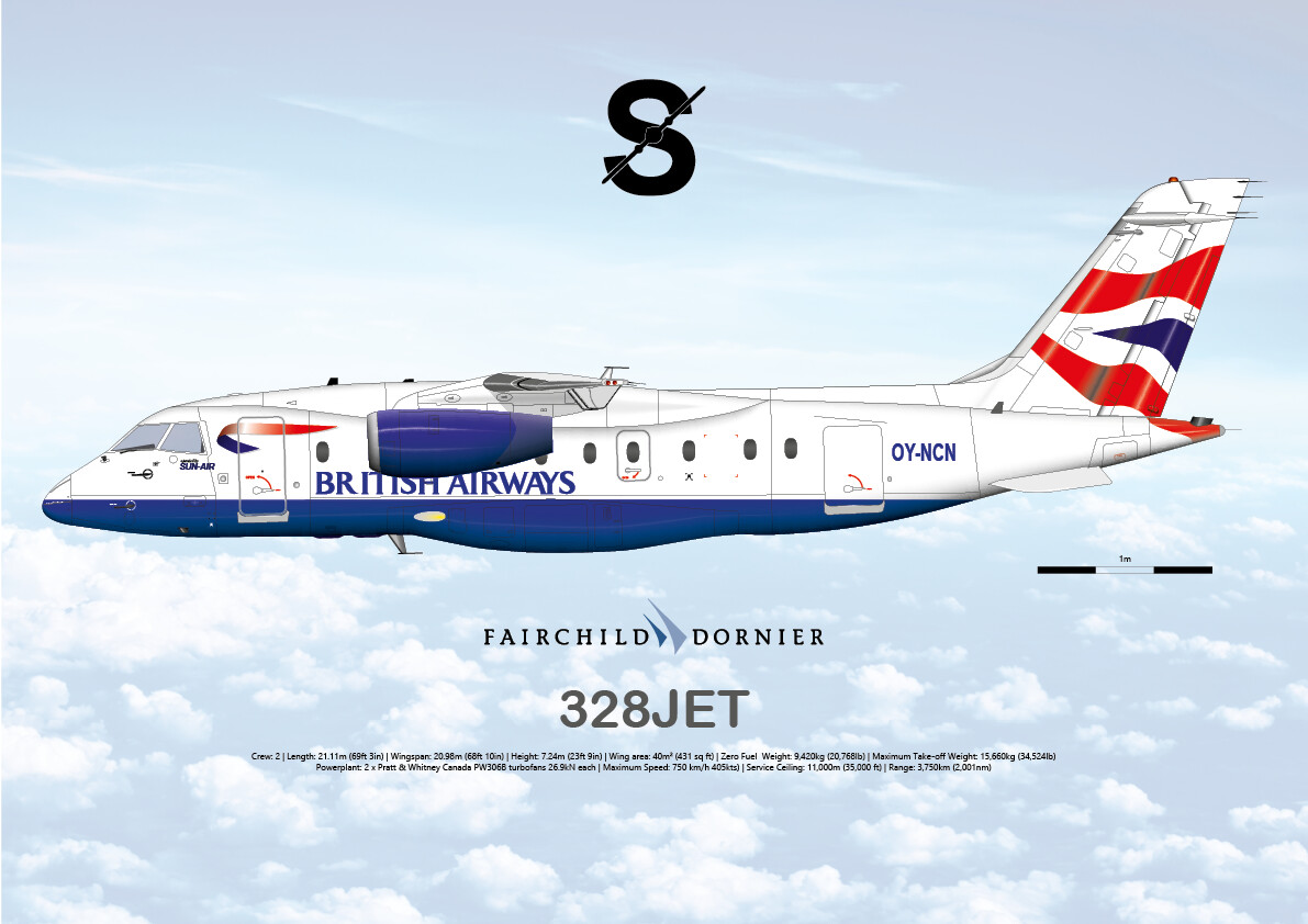 ブリティッシュ　Dornier Do 328 JET herpa 1/500 RARE Herpa Wings SAMPLE 1:500 Welcome Air Do-328 Jet OE-LJR