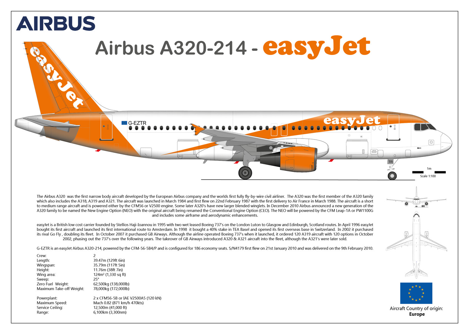 Airbus A320 G-EZTR easyJet - Layout B