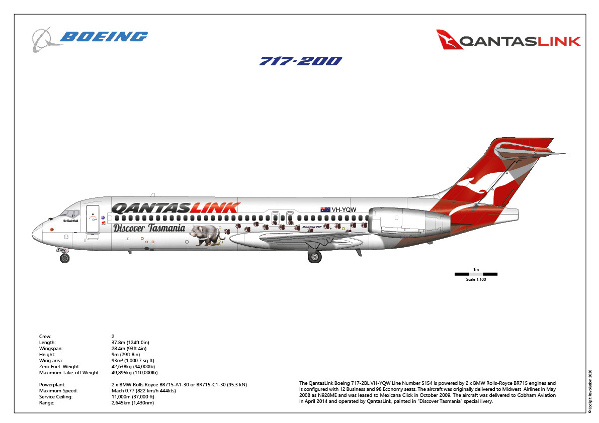 Boeing 717-200 QantasLink VH-YQW - Print