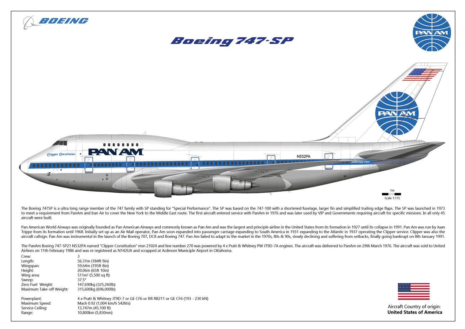 Boeing 747-SP Pan Am - N532PA