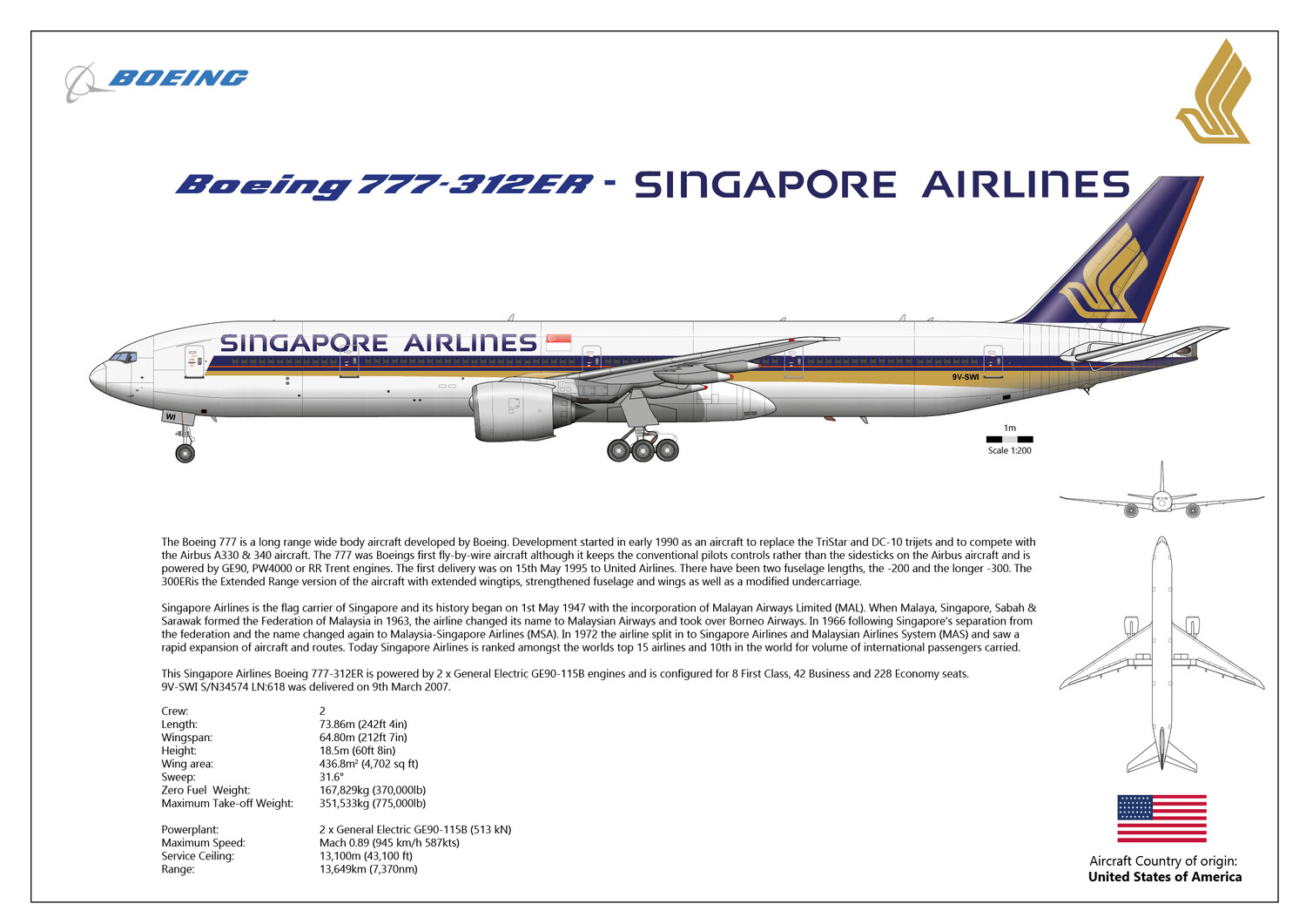Boeing 777-312ER Singapore Airlines