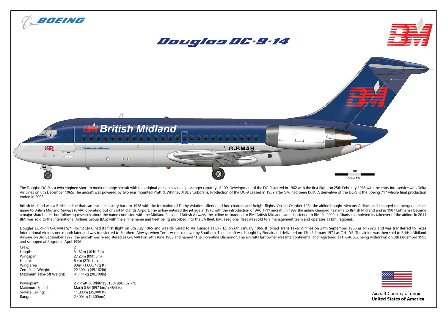 Douglas DC-9-14 of British Midland Layout B
