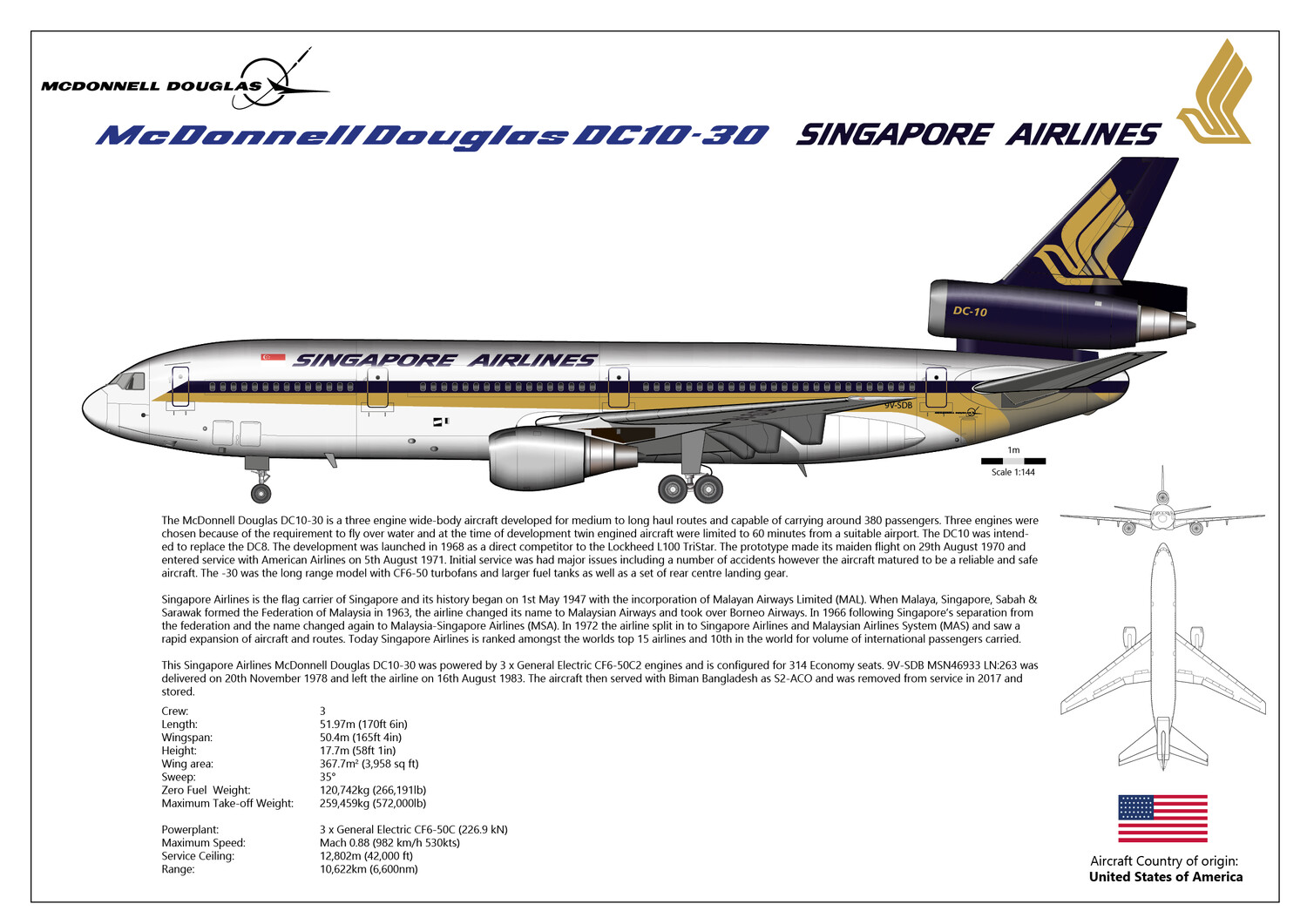 DC10-30 of Singapore Airlines - Layout B