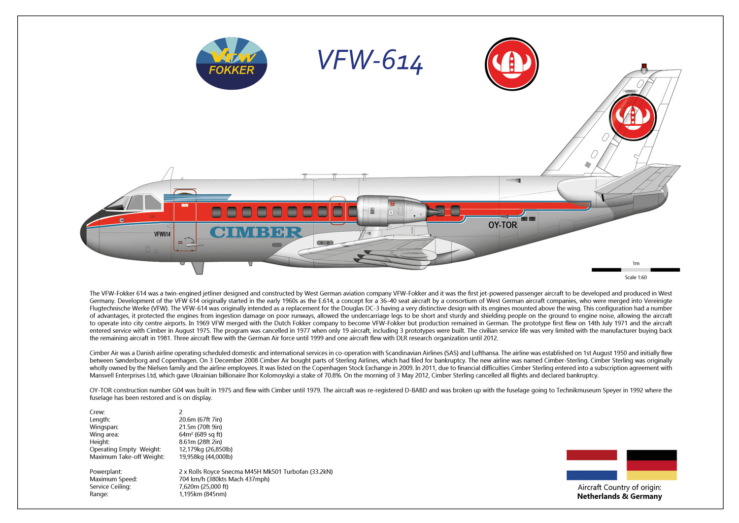 VFW-614 of Cimber Air - Layout B
