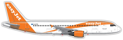 Airbus A320 of easyJet G-EZTR - Vinyl Sticker