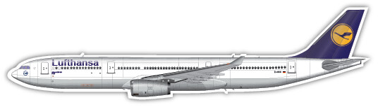 Airbus A330-343X Lufthansa - Vinyl Sticker