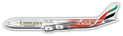 Airbus A340-541 Emirates - Arsenal Livery Vinyl Sticker