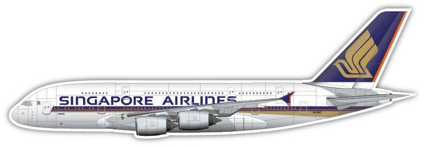 Airbus A380-841 of Singapore Airlines - Vinyl Sticker