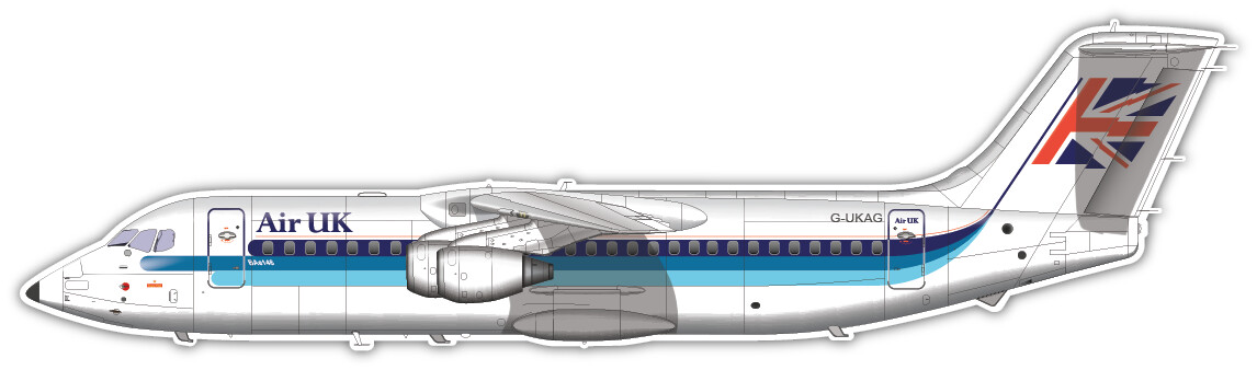 BAe 146-300 G-UKAG of AirUK - Vinyl Sticker