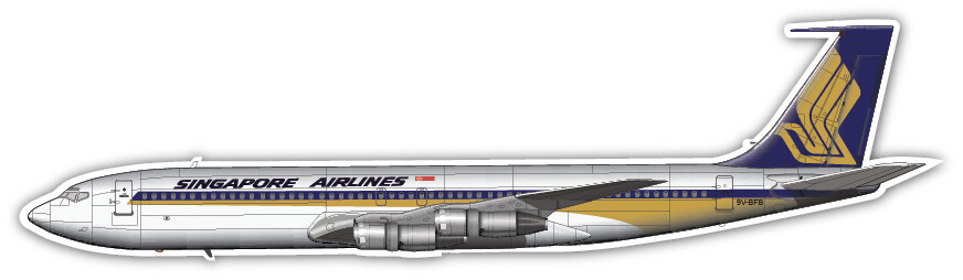 Boeing 707-312B Singapore Airlines - Vinyl Sticker