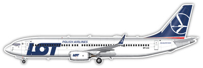 Boeing 737 MAX 8 of LOT Polish Airlines - Vinyl Sticker