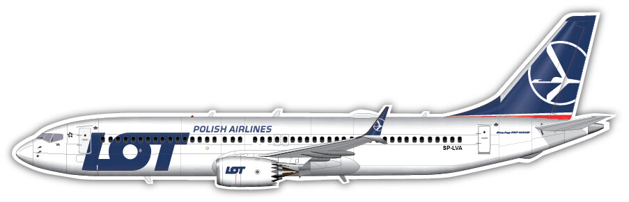 Boeing 737 MAX 8 of LOT Polish Airlines - Vinyl Sticker