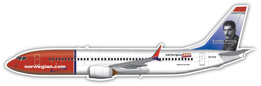 Boeing 737-800 Norwegian Air Shuttle - Vinyl Stickers