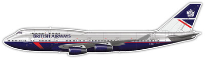 Boeing 747-400 British Airways 100th Anniversary G-BNLY - Vinyl Sticker