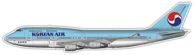 Boeing 747-400 Korean Air - Vinyl Sticker