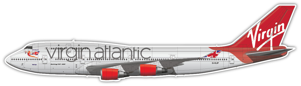 Boeing 747-400 Virgin Atlantic - G-VLIP - Vinyl Sticker