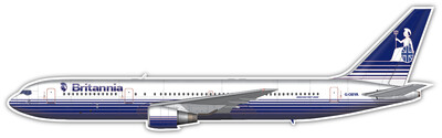 Boeing 767-304ER of Britannia Airways G-OBYA - Vinyl Sticker