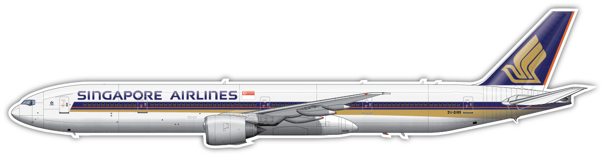 Boeing 777-312ER Singapore Airlines - Vinyl Sticker