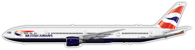 Boeing 777-336ER British Airways Vinyl Sticker