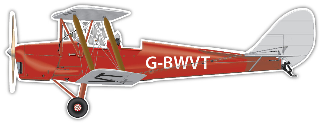 de Havilland DH82 Tiger Moth - Vinyl Sticker