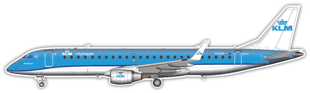 Embraer EJet E190 of KLM Cityhopper PH-EXD - Vinyl Sticker