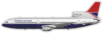 Lockheed L1011 TriStar 500 G-BFCF in British Airways colour scheme - Vinyl Sticker