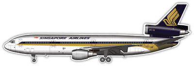 McDonnel Douglas DC10-30 of Singapore Airlines - Vinyl Sticker
