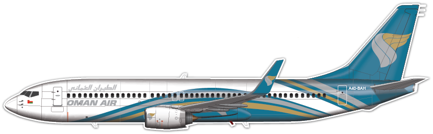 Boeing 737-800 Oman Air - Vinyl Stickers