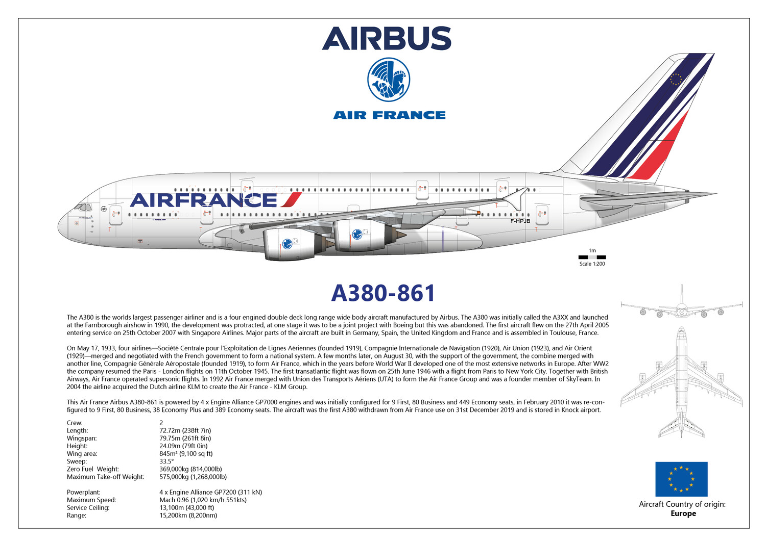 Airbus A380-861 of Air France - F-HPJB